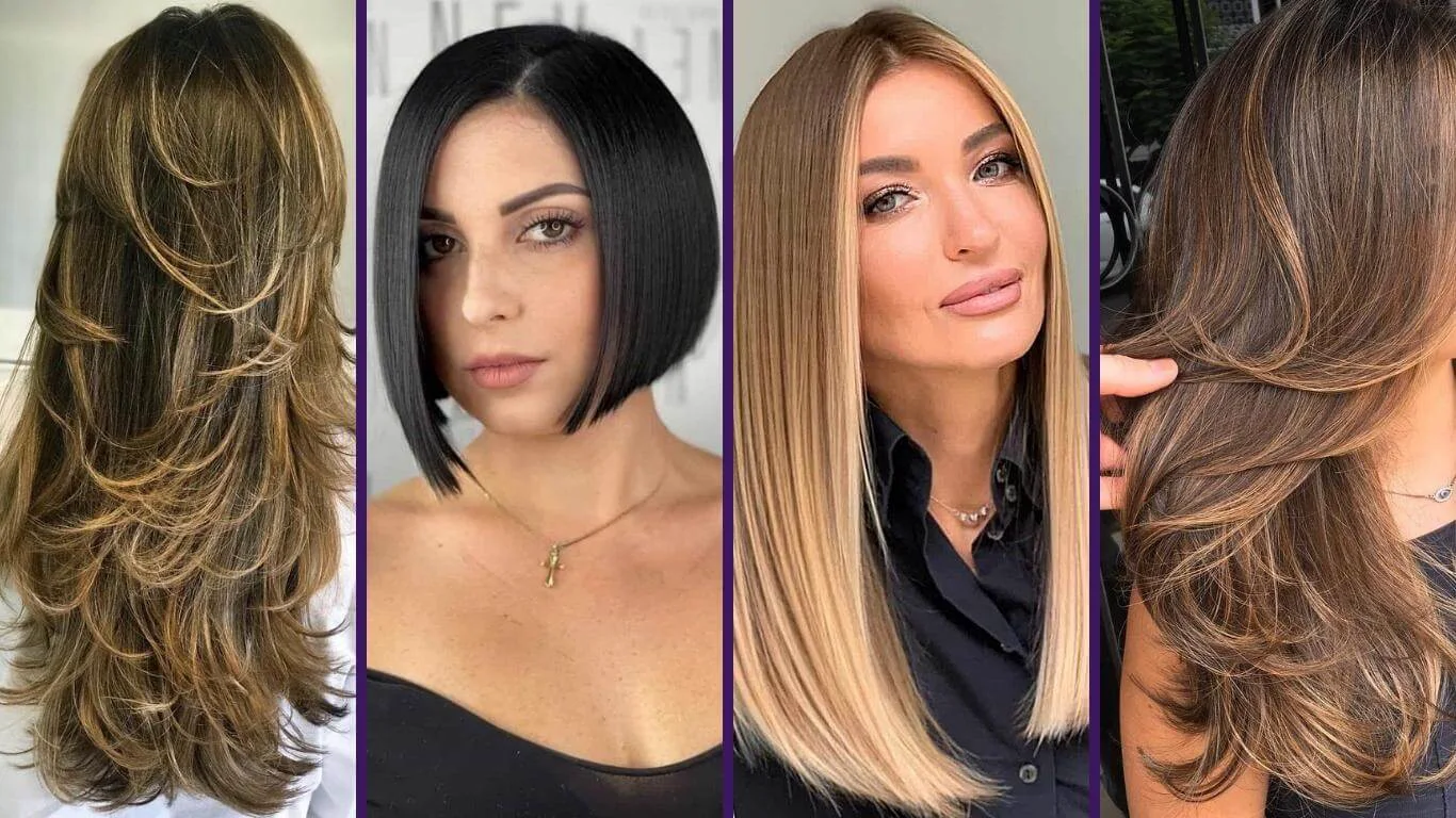 Cuatro cortes femeninos: capas largas, bob, lacio con puntas y capas con movimiento