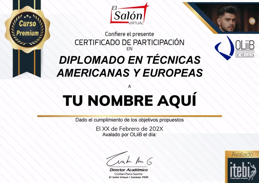 Certificado del Diplomado en Técnicas Americanas y Europeas