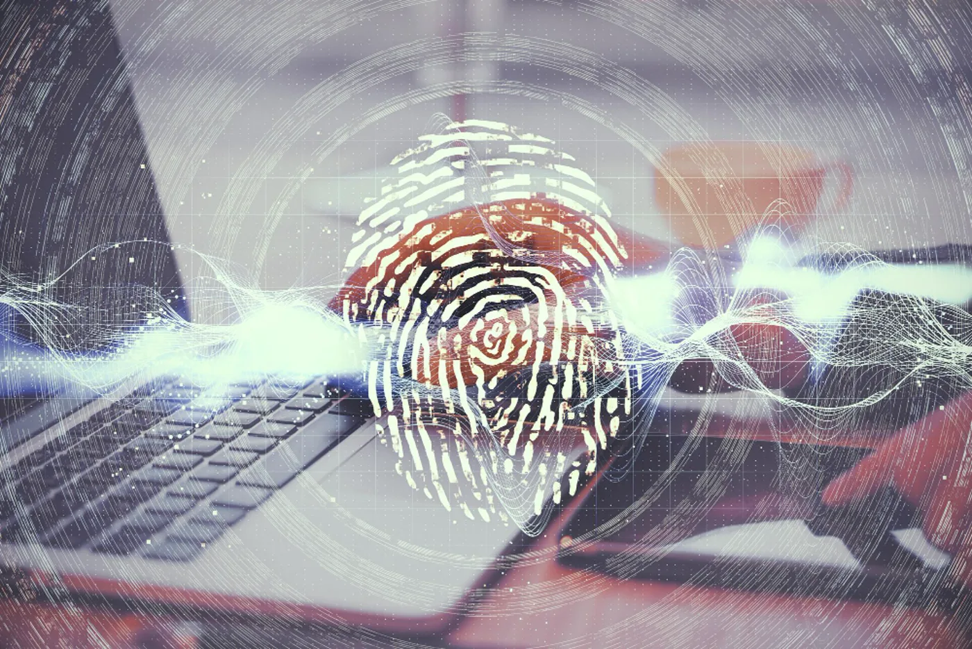 Computador portátil con una huella digital de acceso